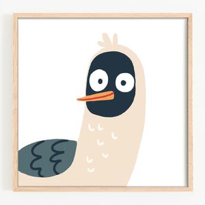 Cuadro de pared Gaviota, póster infantil, póster decorativo para habitación infantil, bonito cuadro de pared, póster de animales, motivo de animales, estampado de animales, regalo para niño, bautizo, Navidad