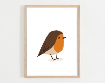 Children's room robin pictures, children's room decoration poster, colorful children's picture animal poster, funny animal motif, poster card, gift for child