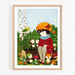 Poster per bambini Banda del bosco di castagni - Quadro da parete A4 A3 Cameretta per bambini Poster per cameretta Animali autunnali Decorazione da parete Regalo per bambina e ragazzo
