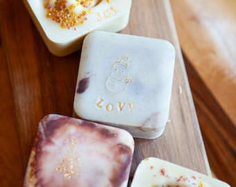 Shampoo Bar Trio.  Love Peace Joy.   Facial Soap. Body Wash. limited edition.