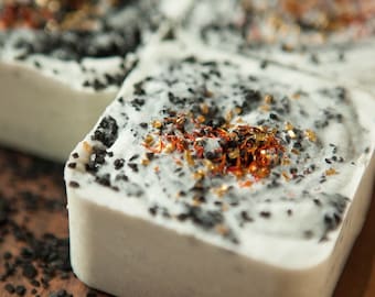 Black Lava Salt Soap, Tea Tree, Eucalyptus, Peppermint, Vegan