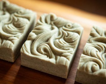 Mugwort and French green clay pacific sea salt soap and shampoo bar