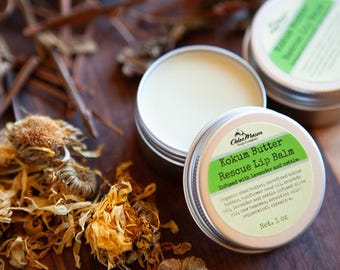 Extra Moisturizing Lip Salve, Kokum & Shea Butter Lip Balm, Herbal Infused Rescue Dry Lips