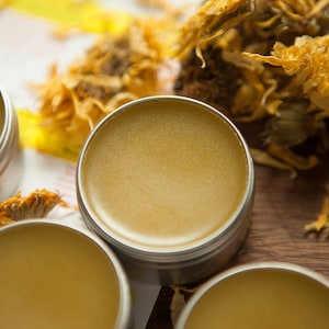 Baume à lèvres camomille et calendula, soin de la peau naturel pour l'hiver, boîte de 30 ml
