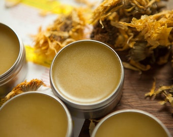Chamomile Calendula Lip Balm, Natural Winter Skincare, 1oz Tin