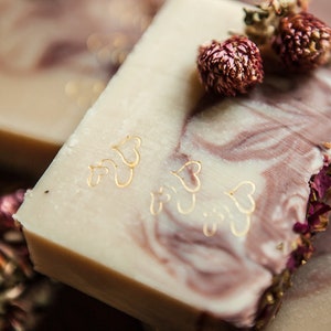 Goats Milk Soap with Rose and Patchouli Essential Oils.  Pink Moroccan Clay.  Wedding Favor.  Bridal shower Gifts.  Gift for Love.