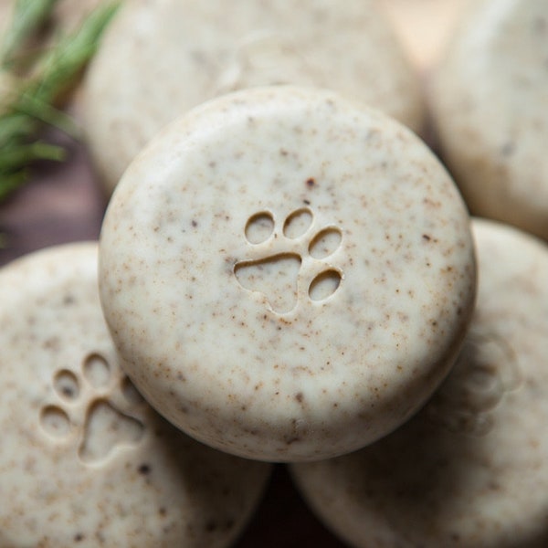 Shampoing pour chien. Barre de shampoing pour animaux de compagnie Terre sauvage et Armoise. Lavage au vinaigre de cidre de pomme. Désodorise. Shampooing aux herbes. La terre de diatomées