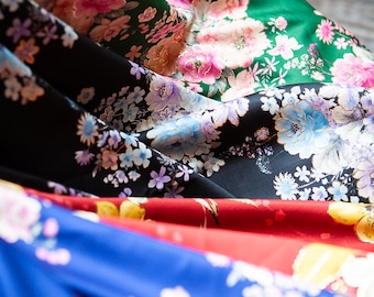 Papel de regalo de algodón reutilizable con diseño floral Furoshiki (90 x 90 cm)