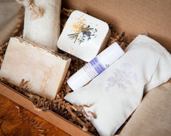 Lavender Gift Set: Handmade Soap, Bath Salt & Lotion Stick
