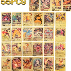 10-54Pcs Spanish Pokémon Cards Pokemon Pikachu Cards Original Spanish  Pokemon Cards Gold Metal Pokemon Card