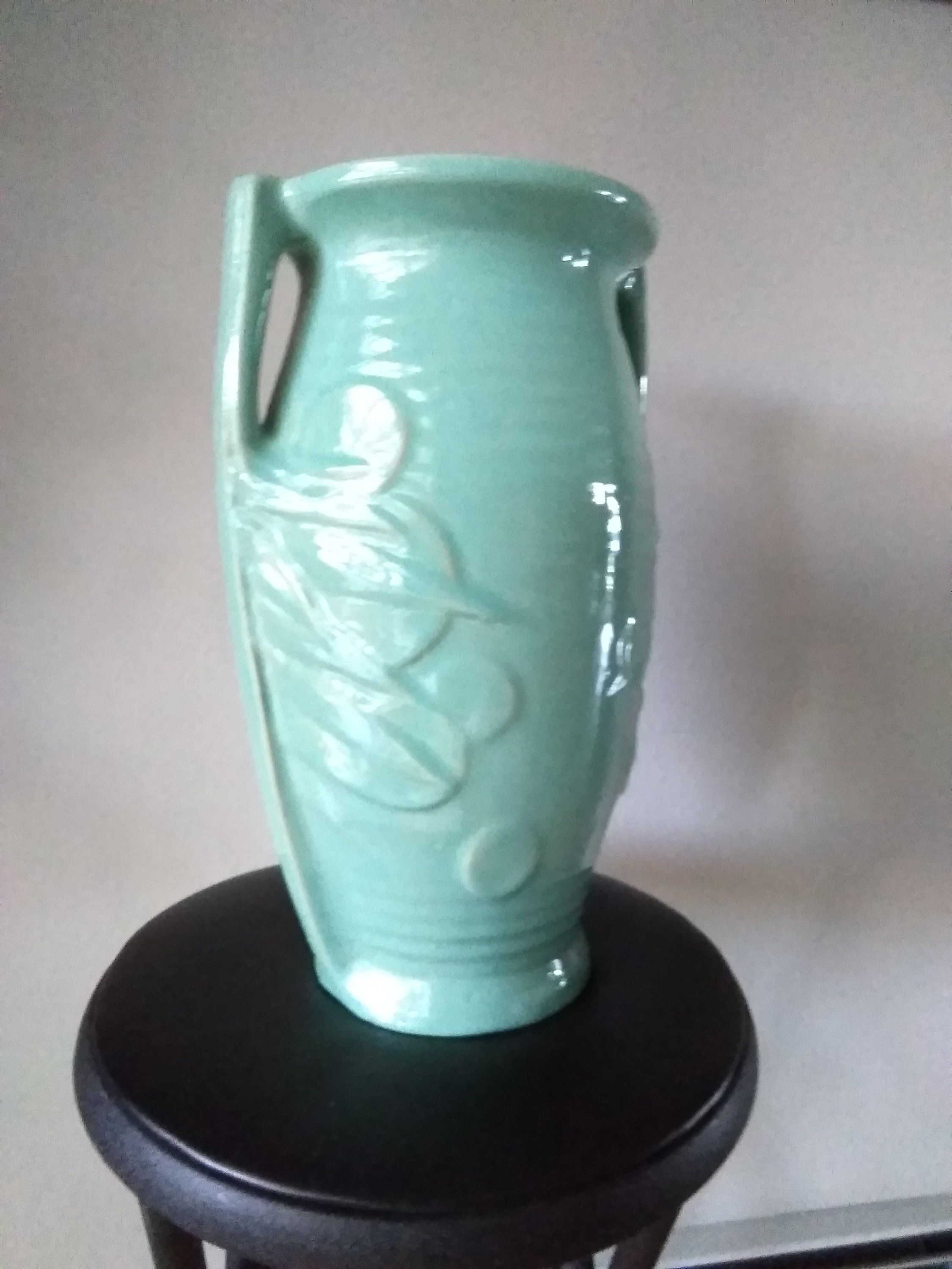 1930's McCoy 14 1/2 tall turquoise floor vase art Etsy
