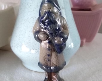 Beaumont Brothers Pottery 1996 salt glazed stoneware Santa, 4 1/4 inches tall, no chips