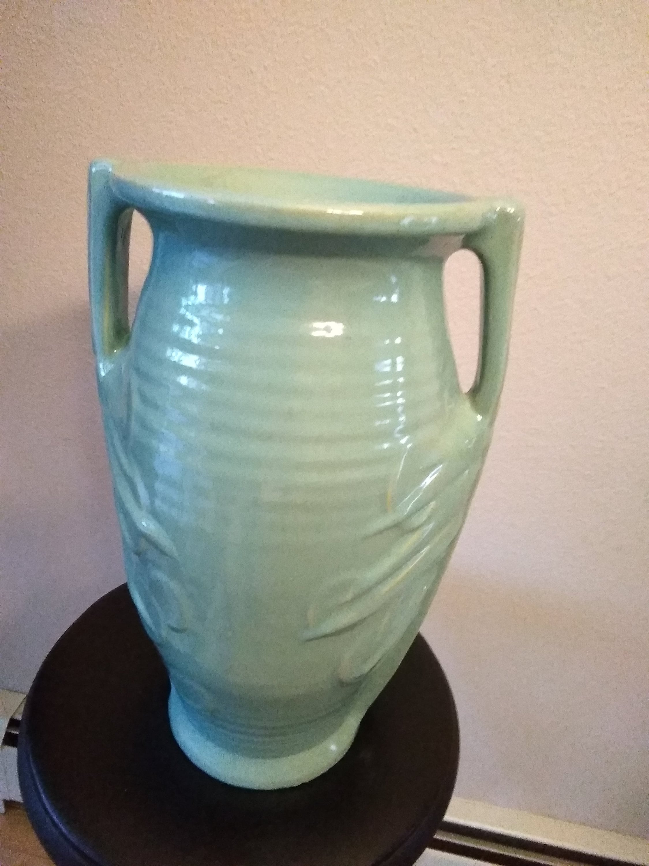 1930's McCoy 14 1/2 tall turquoise floor vase art Etsy