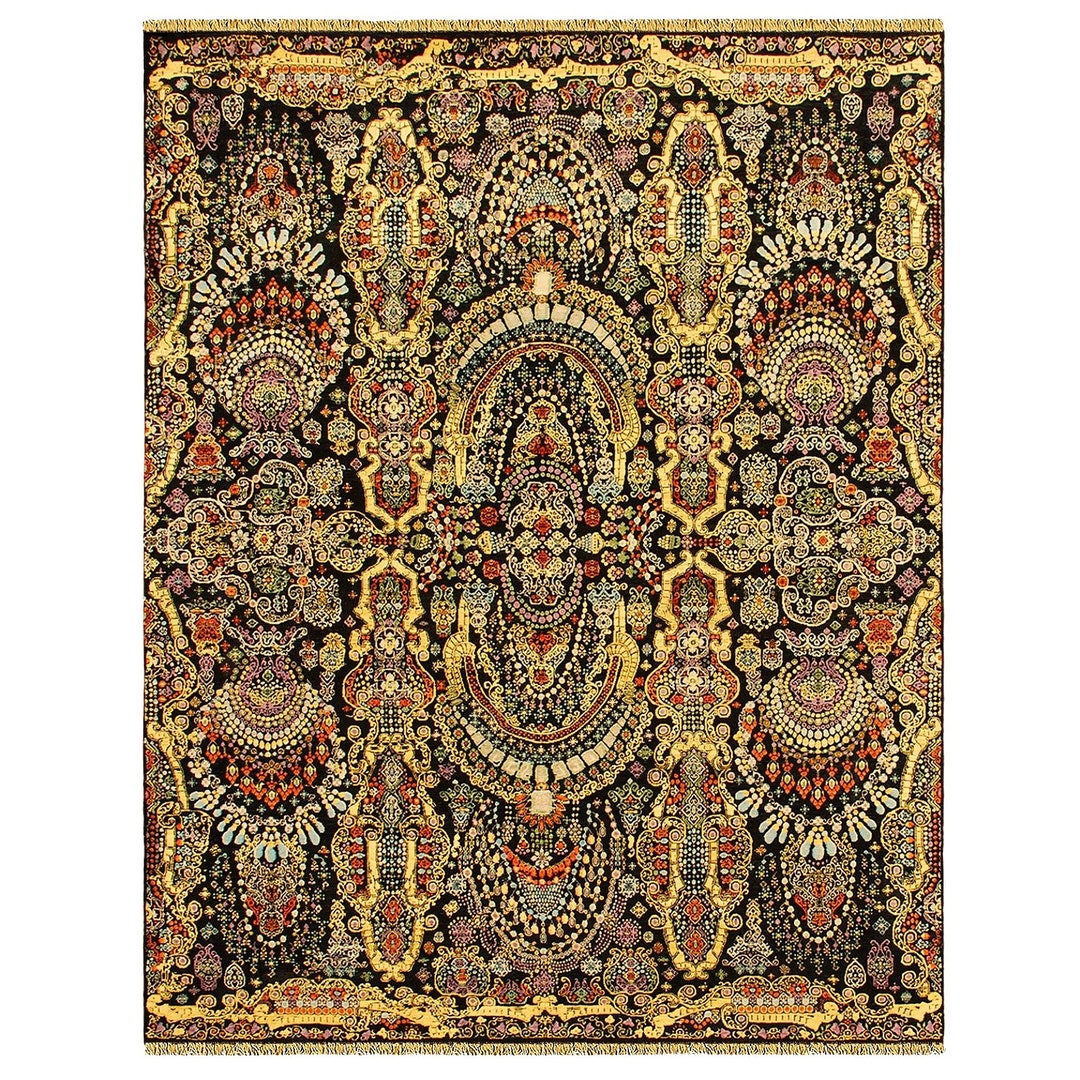 Maharaja Style Rug Silk and Wool Area Living Dining Room by Djoharian ...