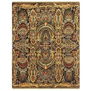 Maharaja Style Rug Silk and Wool area living dining room by Djoharian Design for living room, dining room, bedroom 9 x 12 ft