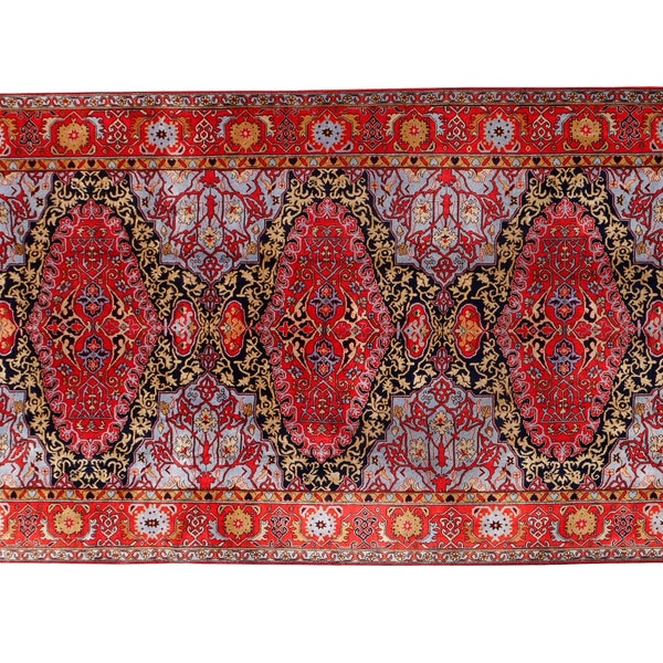 Large Vintage Oushak Medaillon rug 16th century design 13 x 8 ft semi antique carpet rare size excellent condition