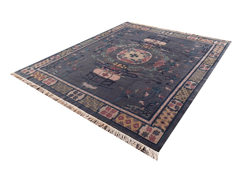 Tibetischer Teppich 8 X 10 Ft 290 X 250 Cm Bio Wolle Yoga Feng Etsy