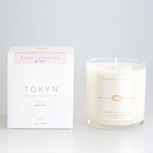 Ginza Rose Japonica Hand-Poured Scented Floral Soy Candle Gift image 1