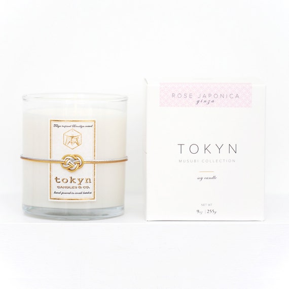 Ginza Rose Japonica - Hand-Poured Scented Floral Soy Candle - Brooklyn - Gift