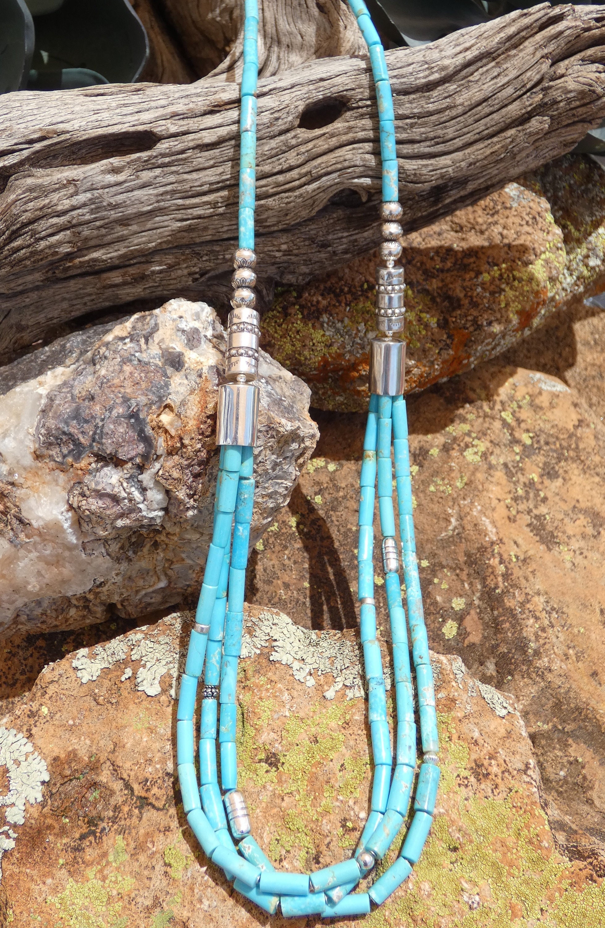 Museum Quality 'Micro Coral' Vitnage Santo Domingo Native American Jewelry Silver Tube Necklace Museum Quality 'Micro Coral' Vitnage Santo Domingo Native American Jewelry Silver Tube Necklace