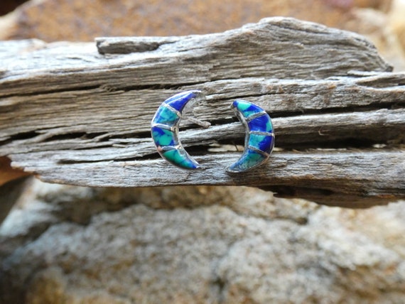 Cowgirl Boots Stud Earrings with Turquoise Inlay Sterling Silver - Made in the USA Cowgirl Boots Stud Earrings with Turquoise Inlay Sterling Silver - Made in the USA