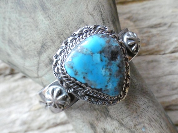 Turquoise Gemstone Navajo Sterling Silver 925 Hallmarked Hand