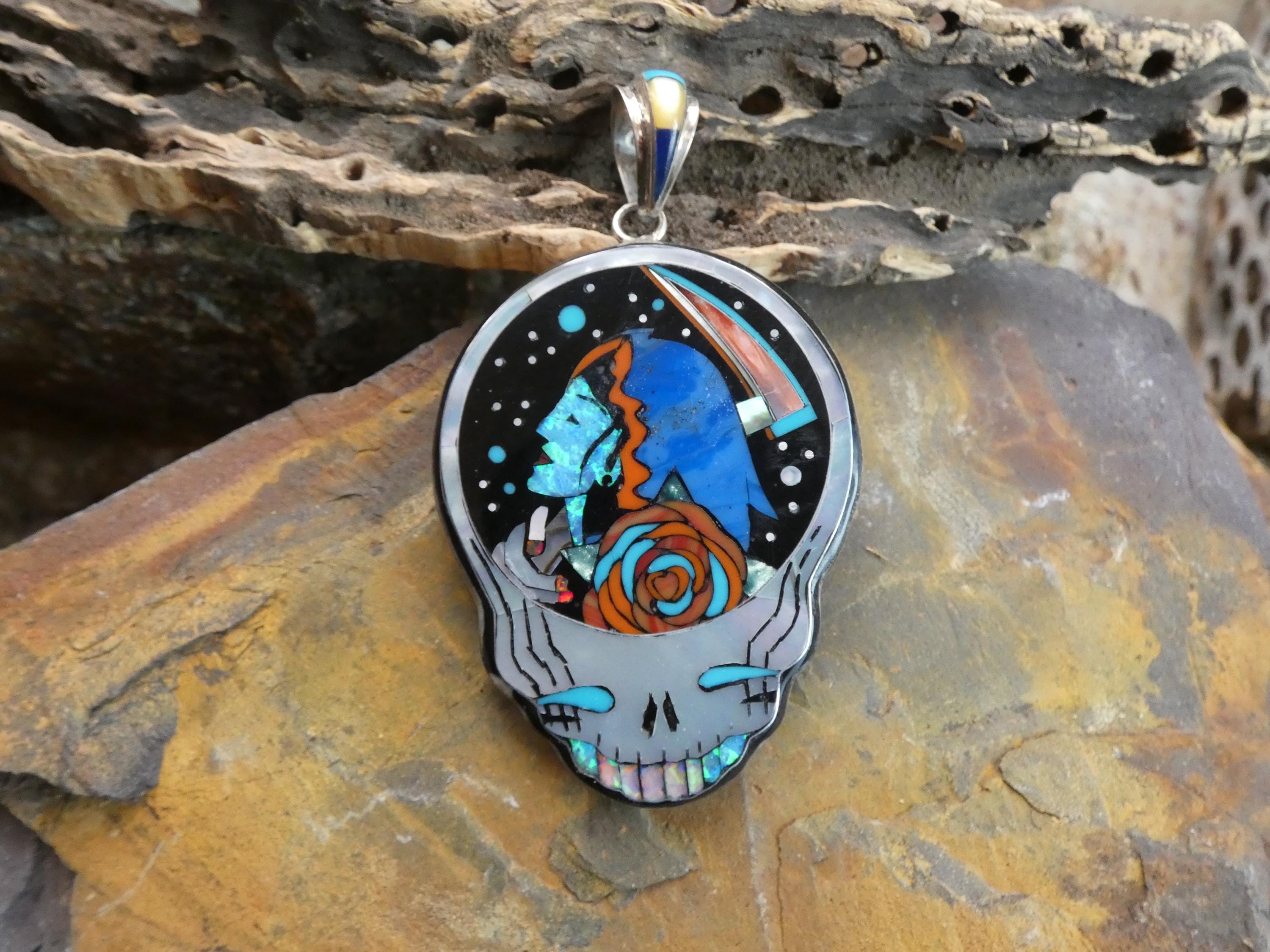 vintage シルバー925 Grateful Dead シルバーチャーム Sterling Silver Grateful Dead Necklace - Etsy