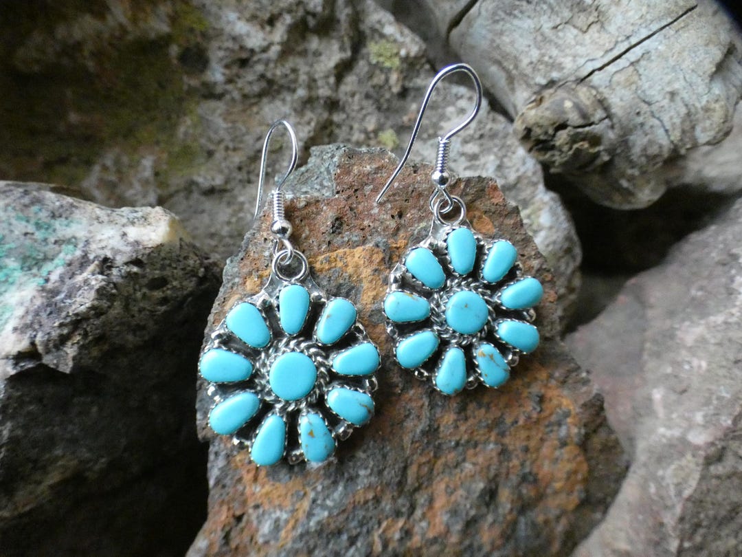 る*る様 navajo indian jewelry NAVAJO Signed JF .925 Sterling Silver BEADED TURQUOISE