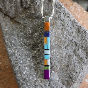 Double Sided White Opal & Multi Gemstone Mix On Liquid Silver Sterling 925 Chain 18&quot; Two Looks On One Necklace! Free Shipping Gift Bag L11