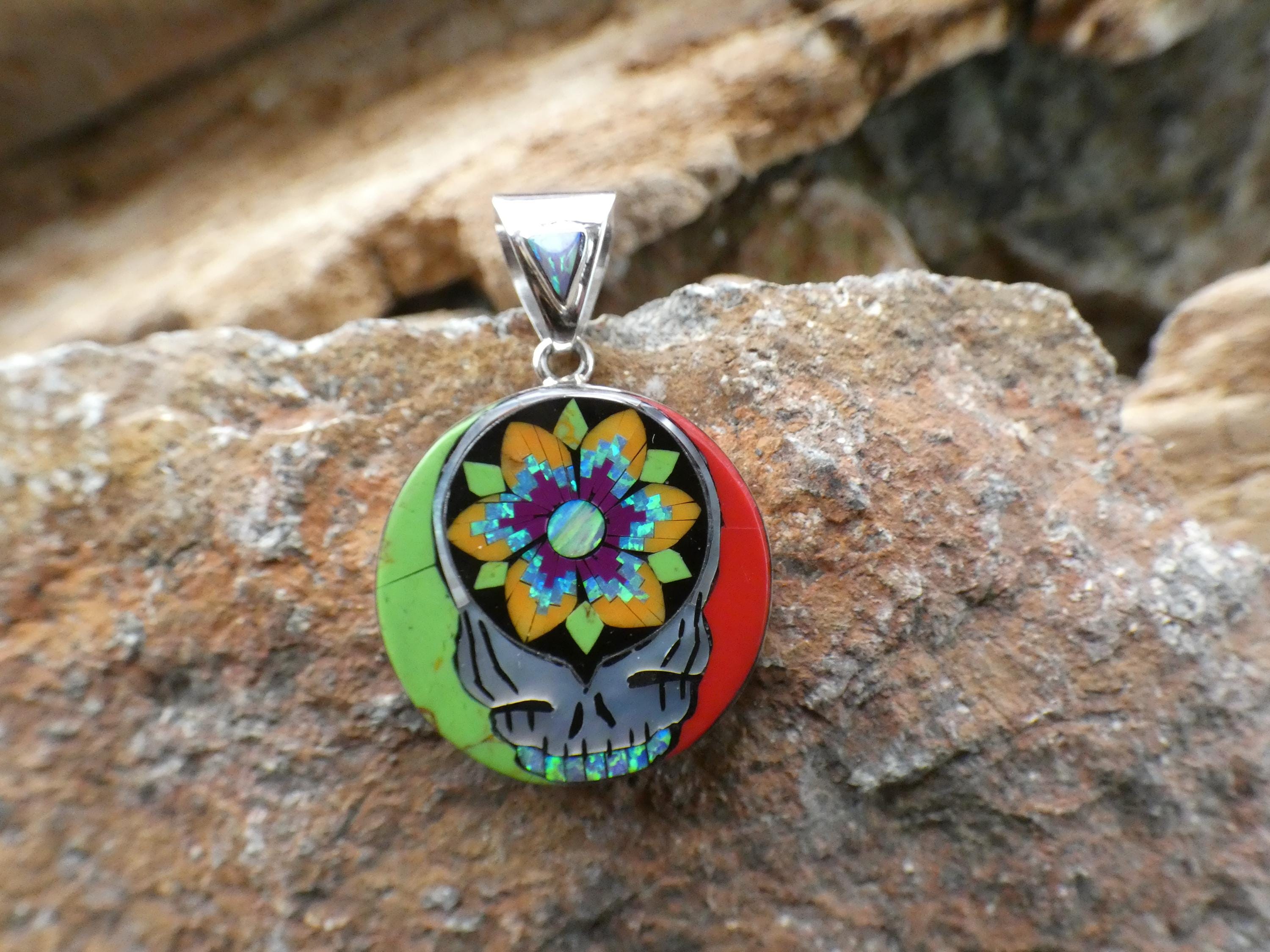 Grateful Dead Pendant - Etsy Grateful Dead Pendant - Etsy
