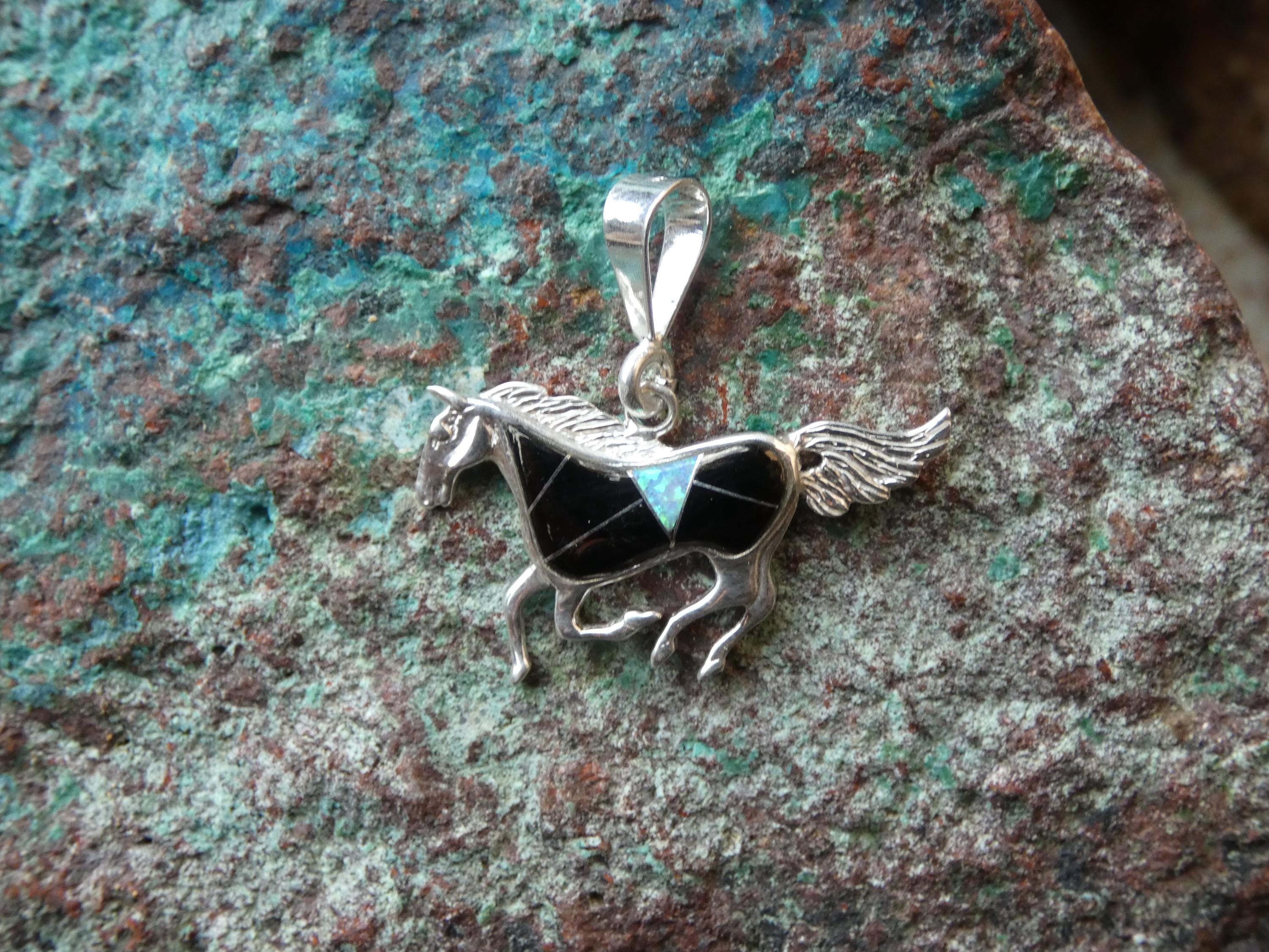 Sterling Silver Native Horse Pendant - Etsy