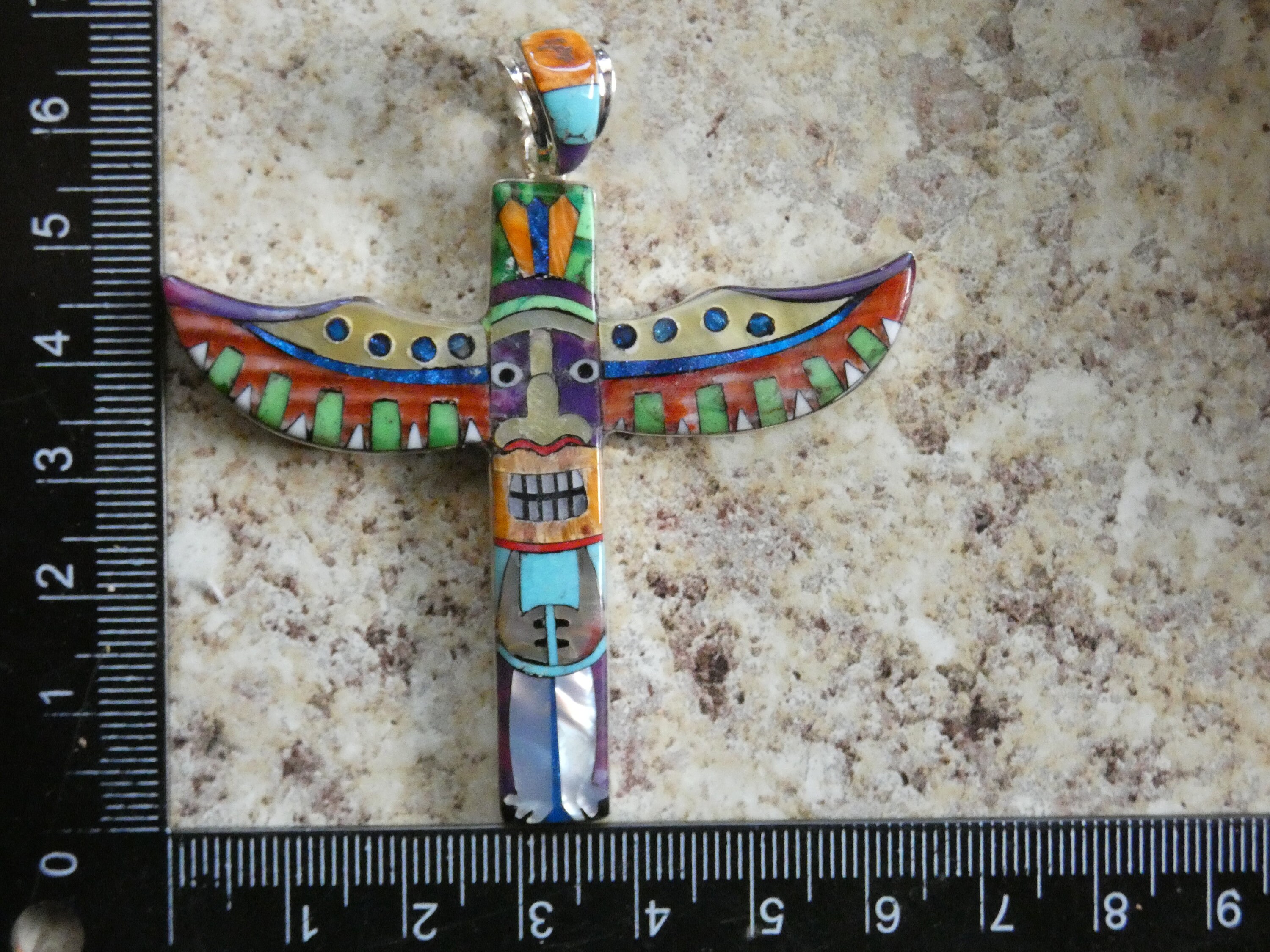 Gorgeous Handcrafted Totem Pole XL Colorful Multi Gemstone