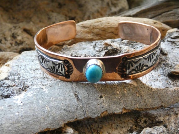 Important Al Vandever Vintage Native American Navajo Light Turquoise Sterling Silver Bracelet Important Al Vandever Vintage Native American Navajo Light Turquoise Sterling Silver Bracelet