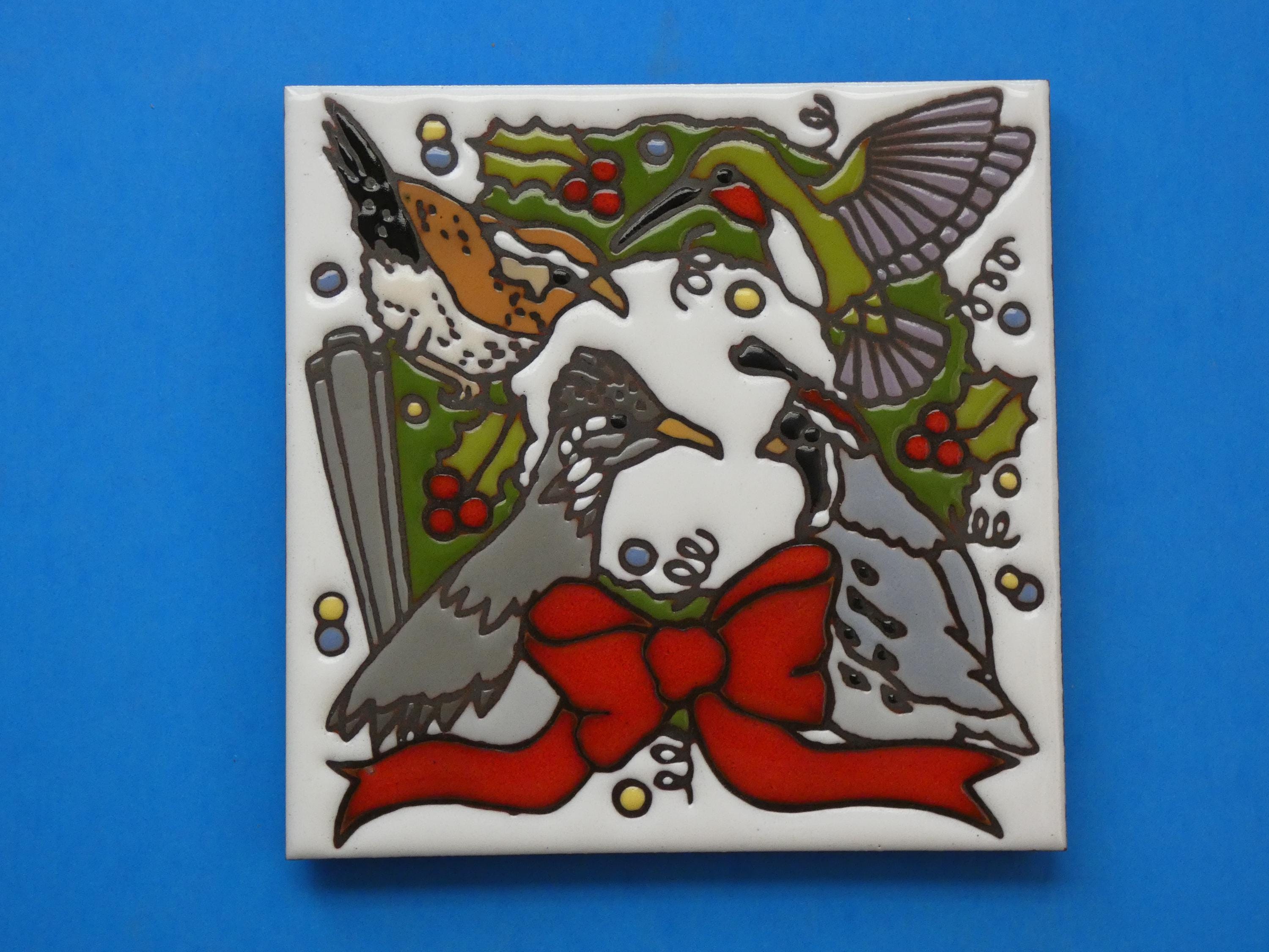 その他 BIRDS' WORDS | CERAMIC PLATE WREATH Ceramic Art Tile 6