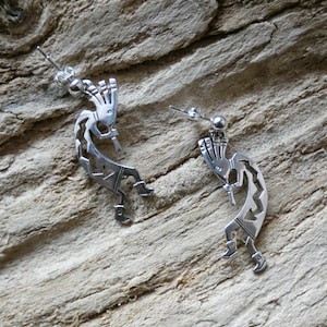 Kokopelli Allen Lee Navajo Handmade Sterling Silver 925 Post