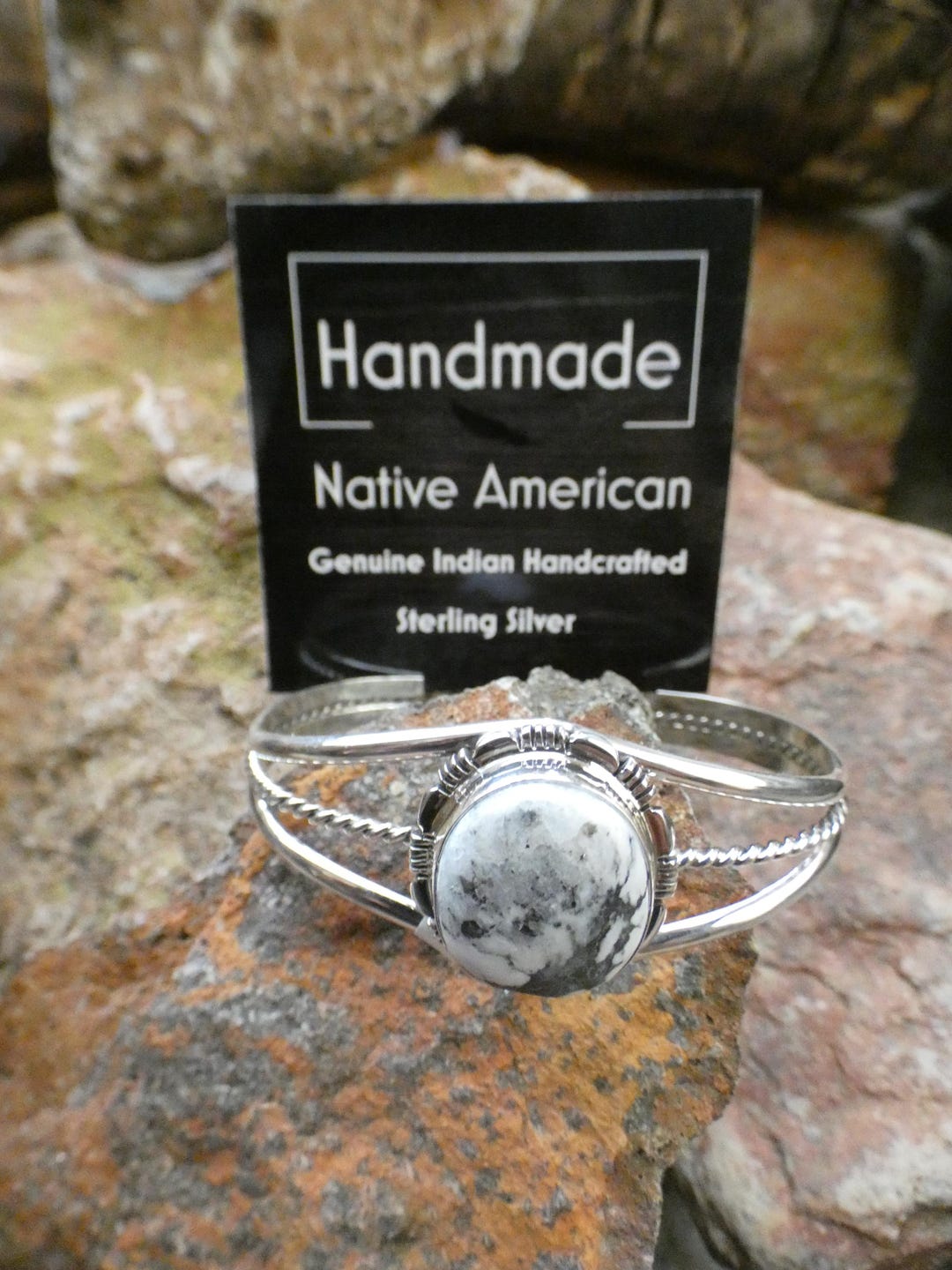 Navajo Handmade Spiderweb Turquoise Bracelet - 12kt Gold Filled & Sterling Silver, Authentic Native American Jewelry - View #4