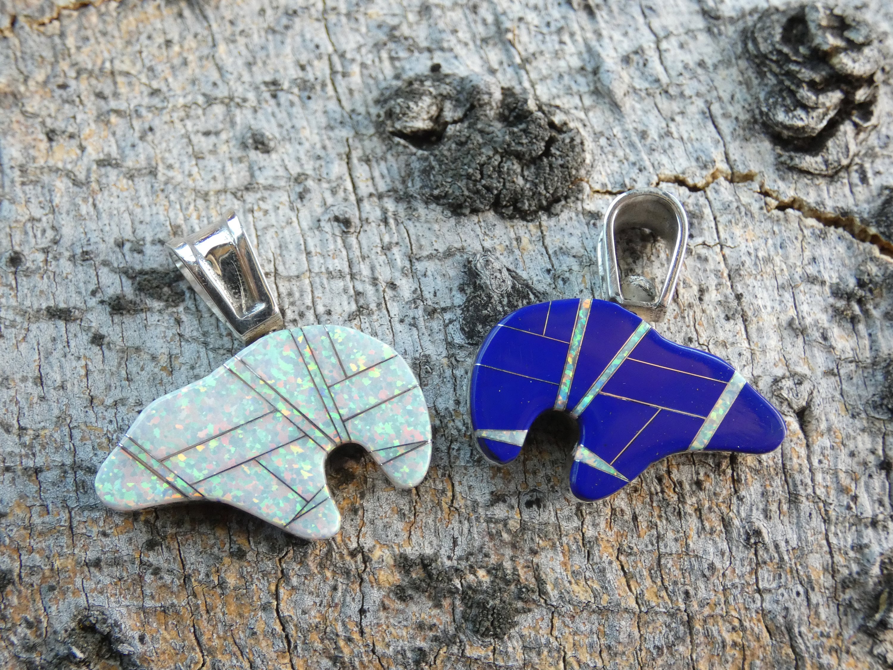 Lapis Lazuli & White Opal Double Sided Larger Size Native American