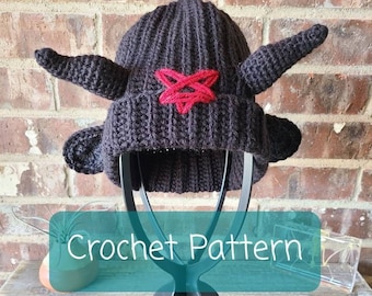 Baphomet Beanie Hat Crochet Pattern