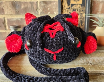 Plush Baphomet Crochet Drawstring Bag Pattern