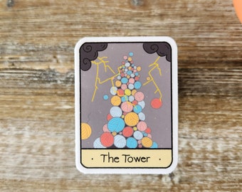 Crochet Fiber Arts Tarot Card Sticker