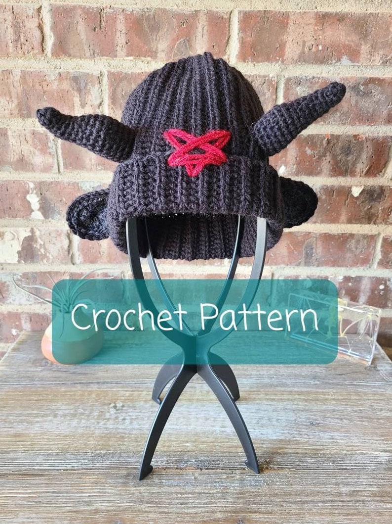 Baphomet Beanie Hat Crochet Pattern image 1