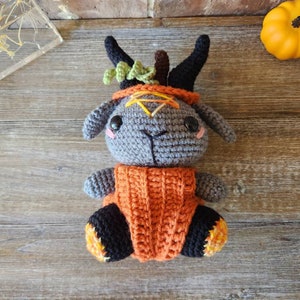 Halloween Pumpkin Crochet Baphomet Stuffed Amigurumi