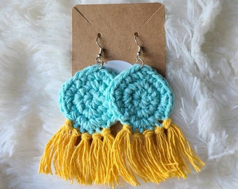 Boho Fringe Crochet Earrings