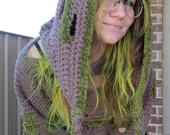 Mossy Druid Hood Crochet Pattern