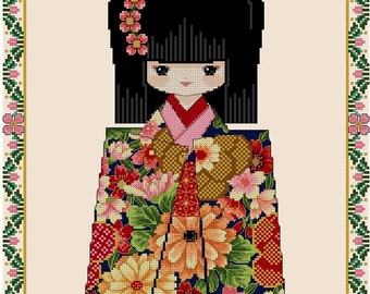 Chiyogami 008 NATSUKO -Cross Stitch Pdf Pattern