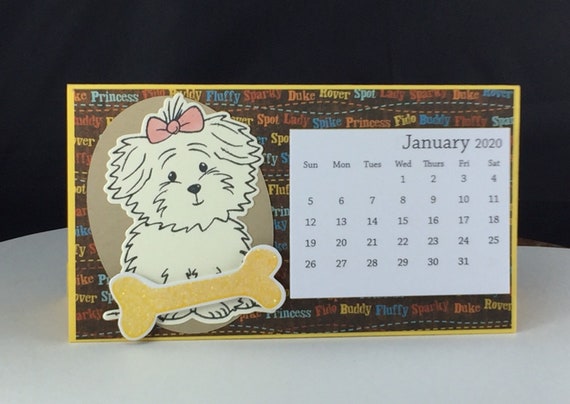 2020 Dog Stand Up Desk Calendar Etsy