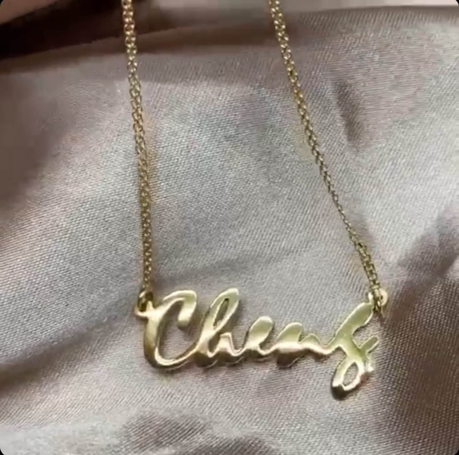 18k Saudi Gold Personalised Necklace Etsy