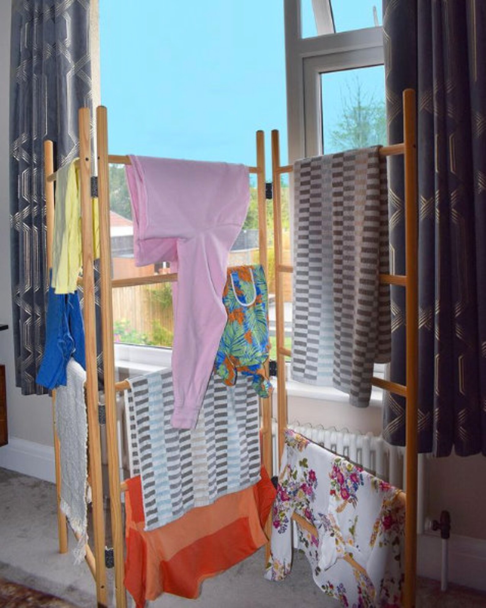 3panel Wooden Clothes Horse Airer Quality Folding Laundry Etsy Australia