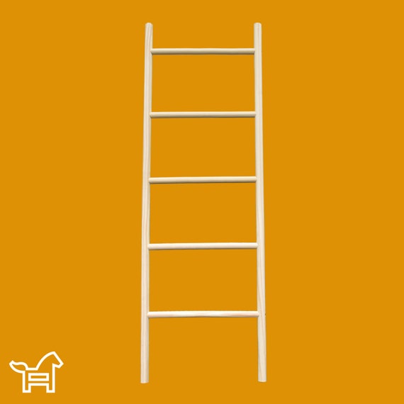 Wooden Clothes Ladder - Straight, 140cm x 40cm - Quality, Towel & Laundry Dryer Rack Rail