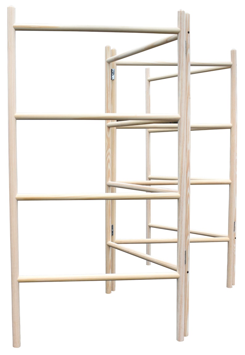 4panel Wooden Clothes Horse Airer Quality Folding Laundry Etsy UK